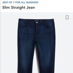 NWT - 7 jeans. Indigo dark wash. Slim straight fit.